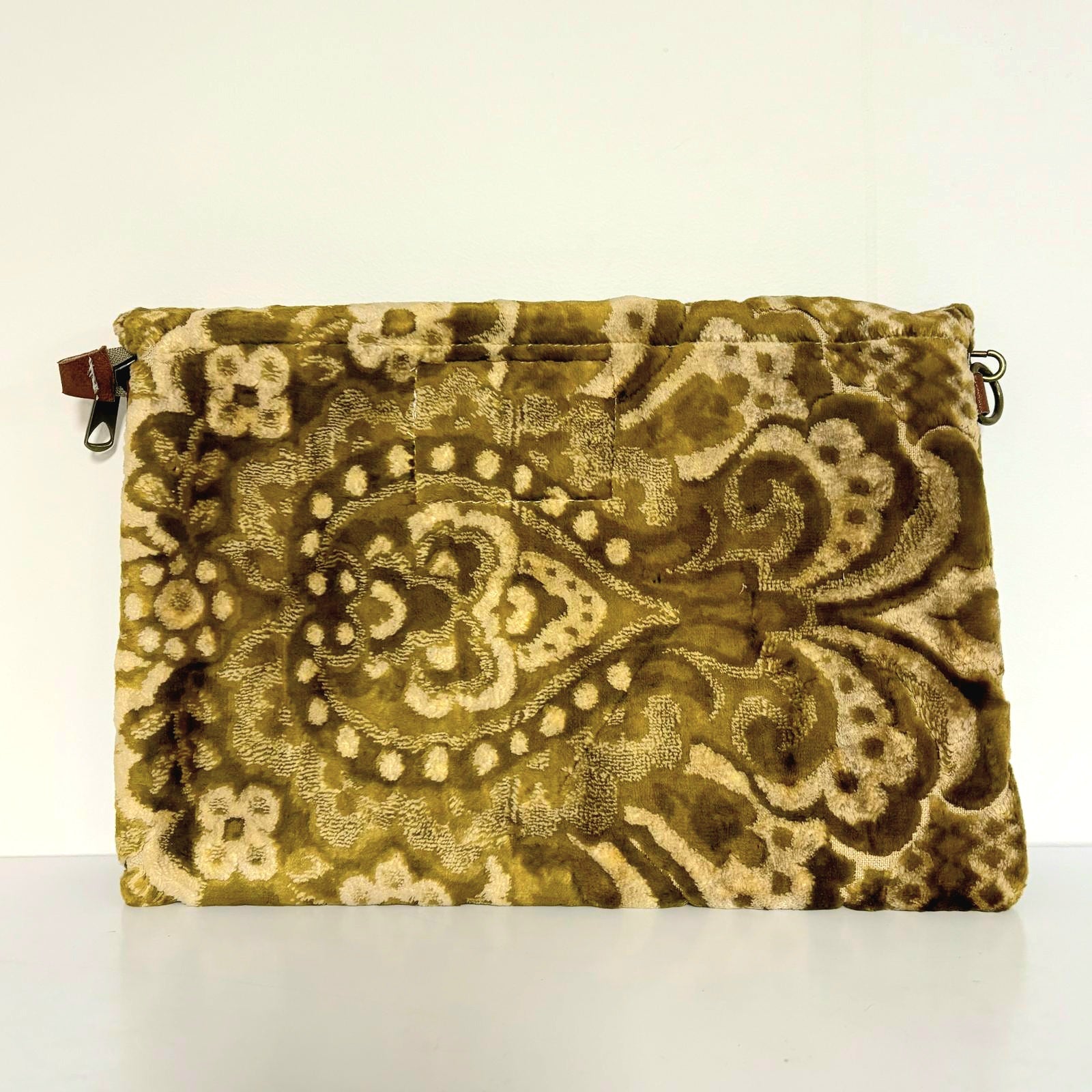 Handcrafted Moroccan upcycled vintage clutch bag back