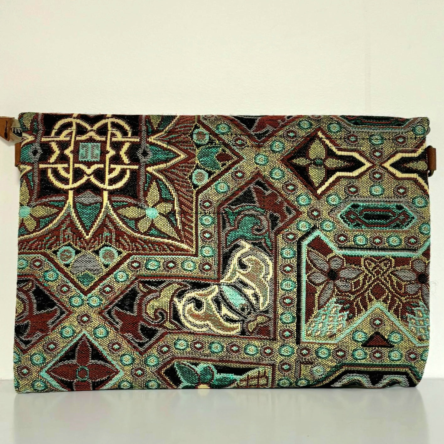 Backside handmade Moroccan upcycled vintage clutch bag 