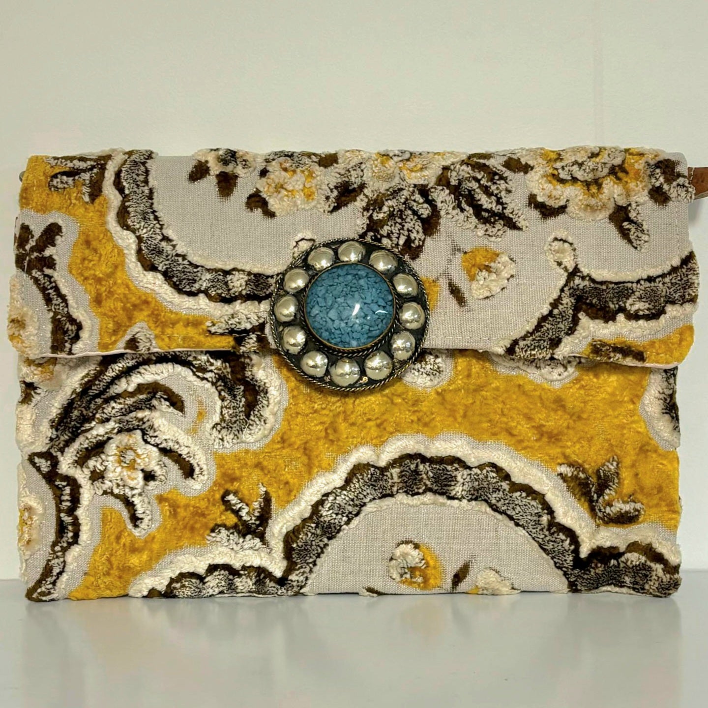 Handcrafted Moroccan upcycled vintage clutch bag 