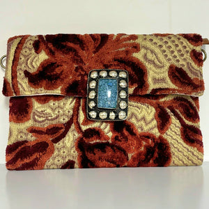 Handcrafted Moroccan upcycled vintage clutch bag