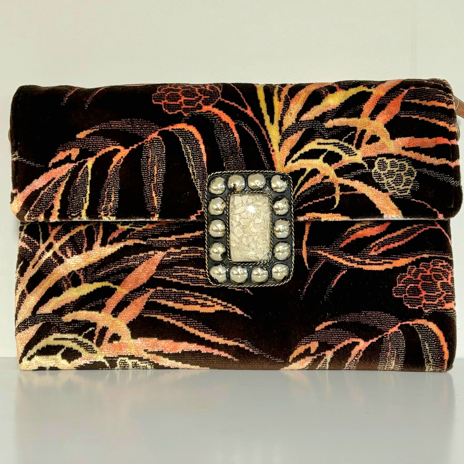 Handcrafted Moroccan upcycled vintage clutch bag