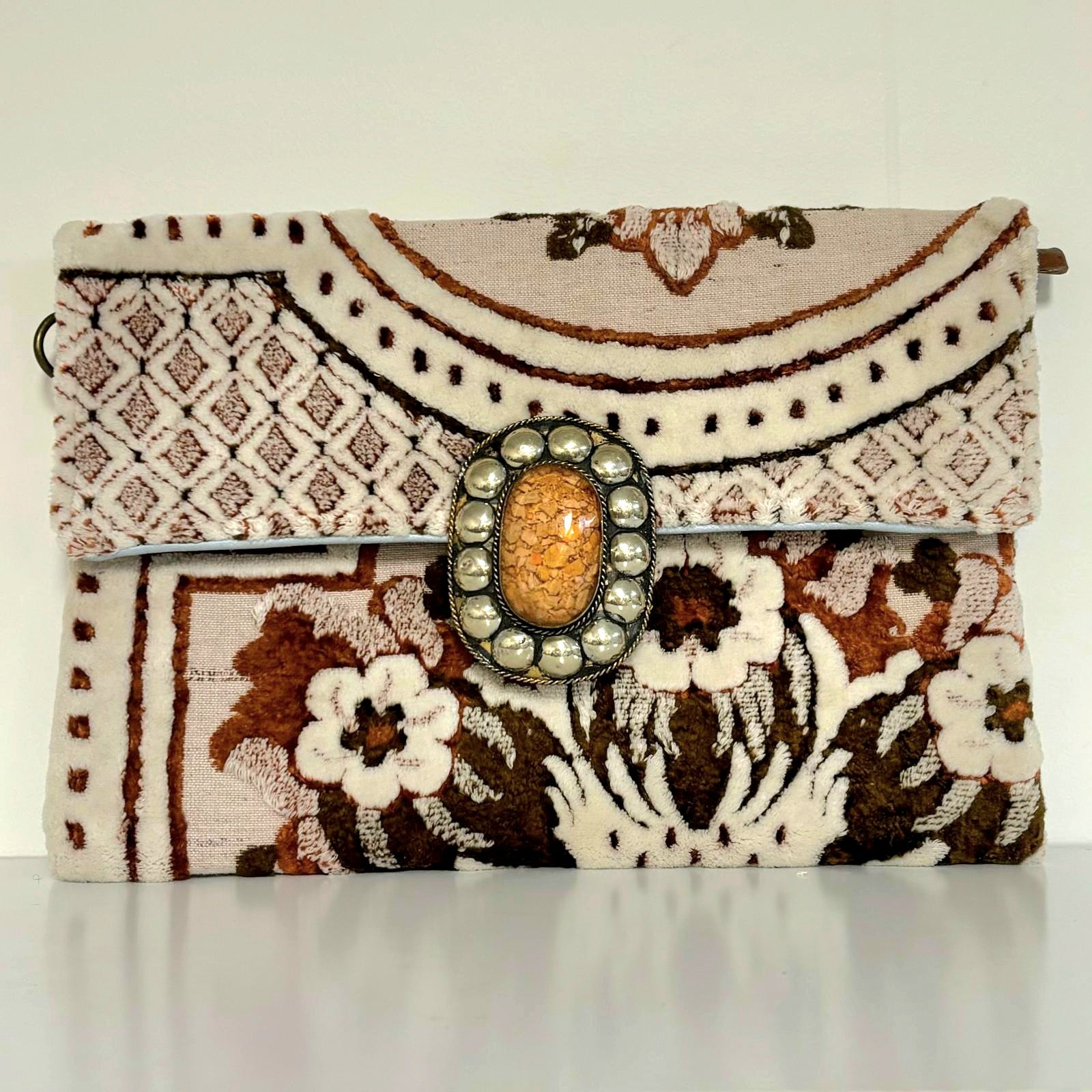 Handcrafted Moroccan upcycled clutch bag 