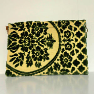 Handcrafted Moroccan upcycled vintage clutch bag front