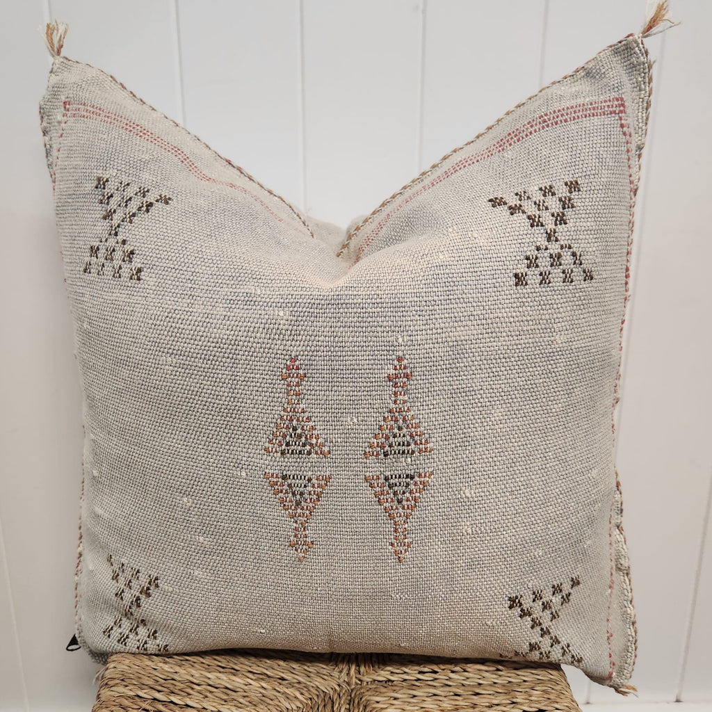 Light grey cactus silk cushion