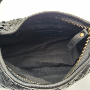 Gigi Woven Bag // Mini Black Leather