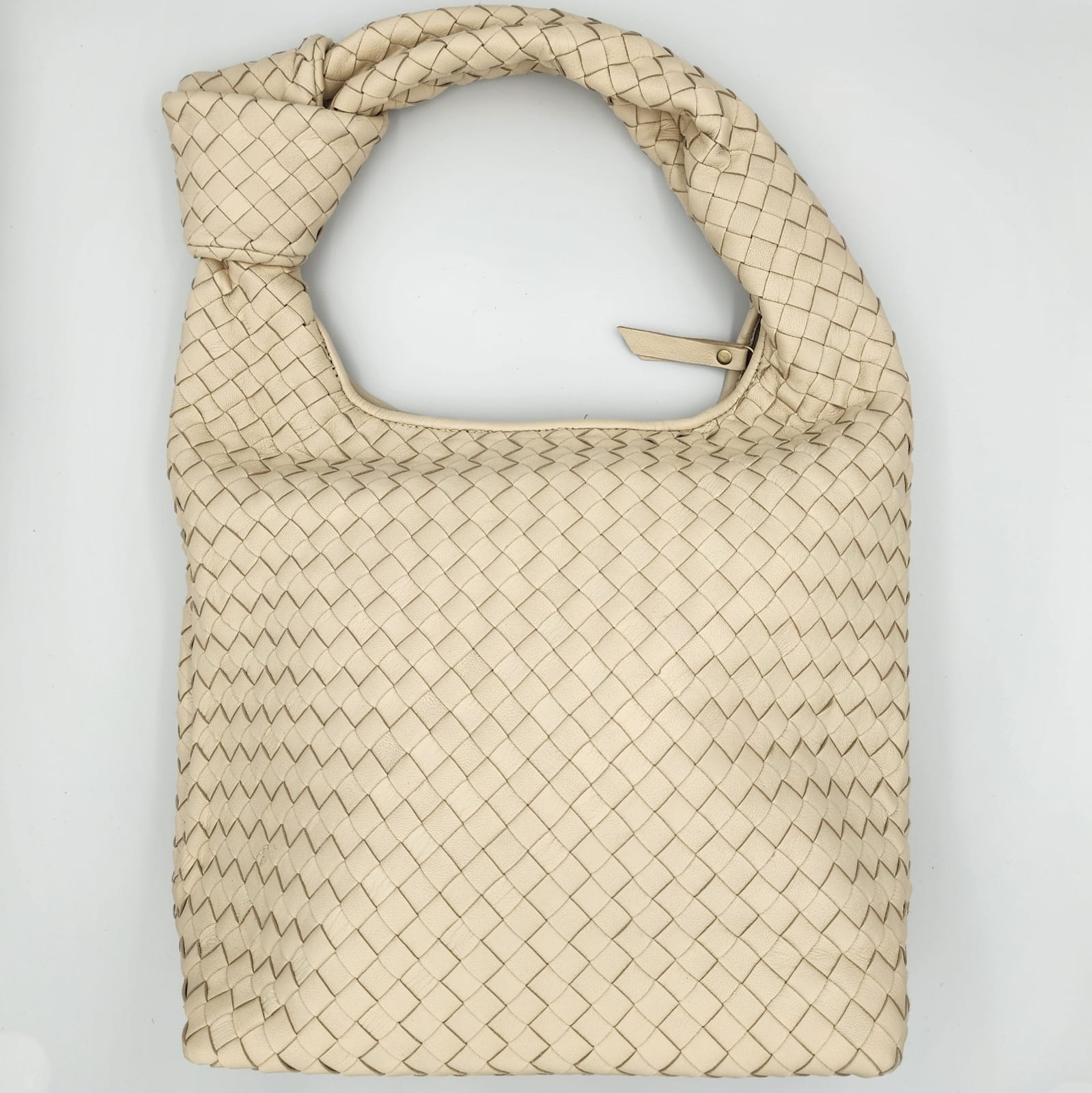 Gigi Woven Bag // Beige Leather Large