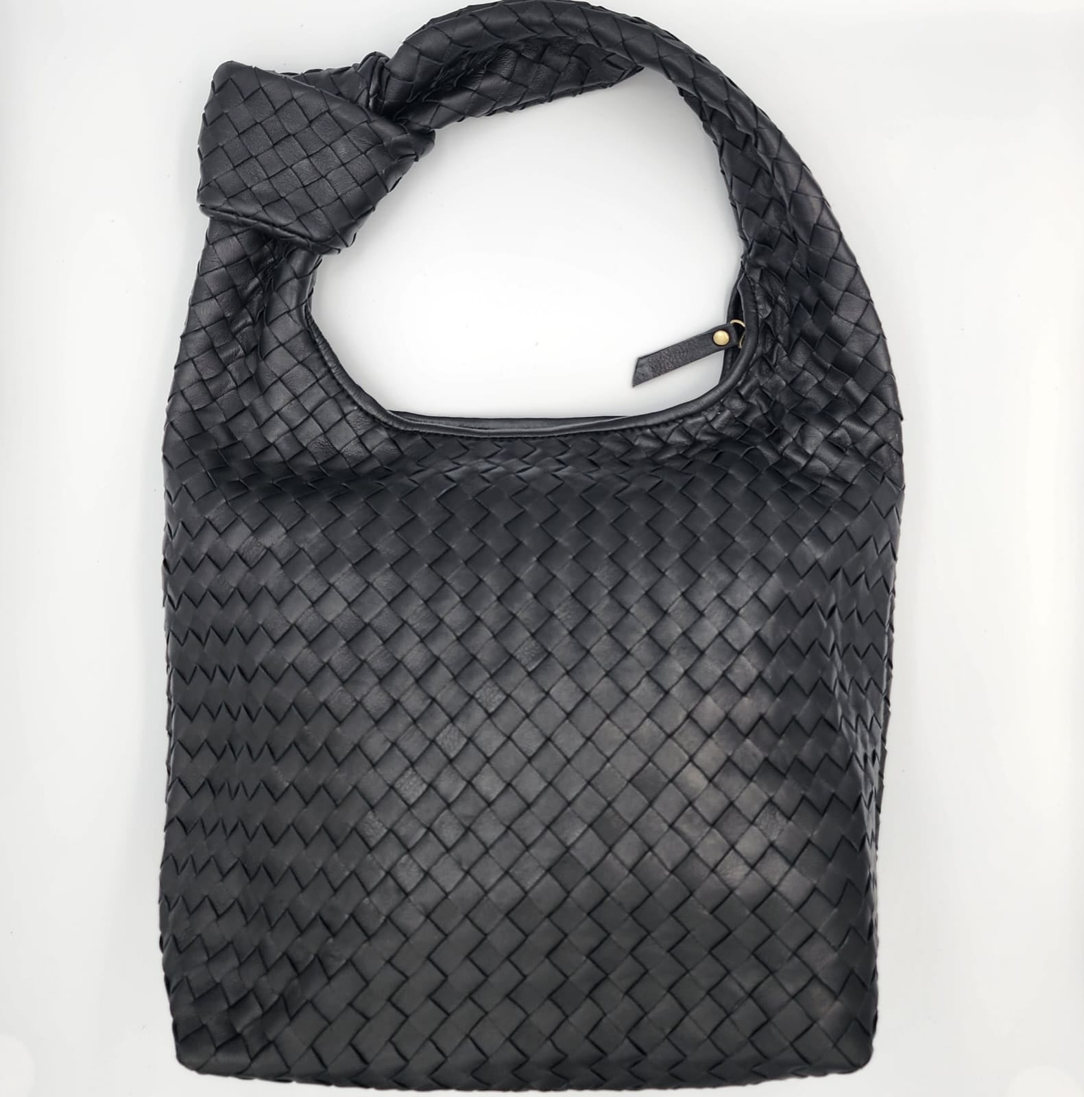 Gigi Woven Bag // Large Black Leather