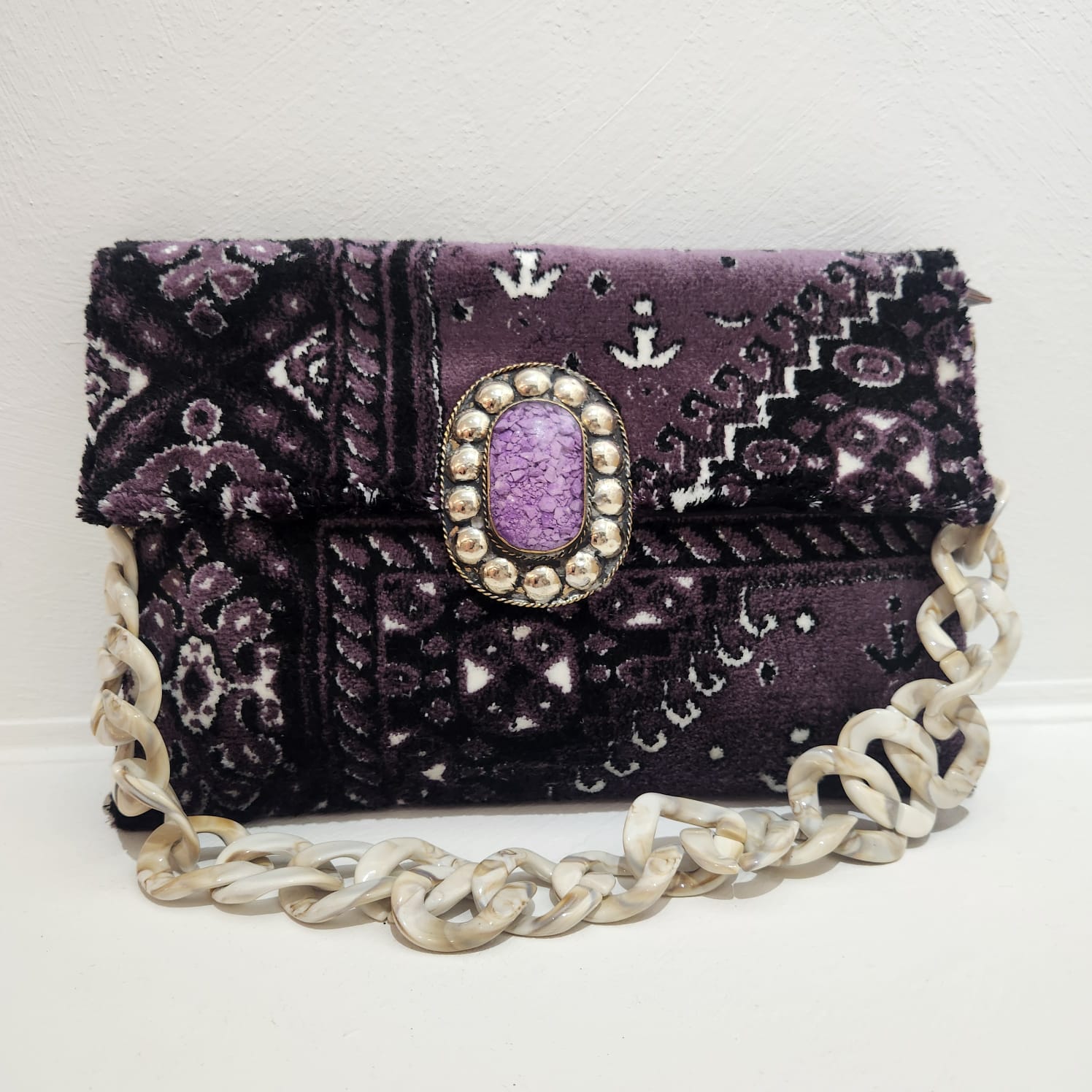 Zara Clutch // Deep Purple & Black