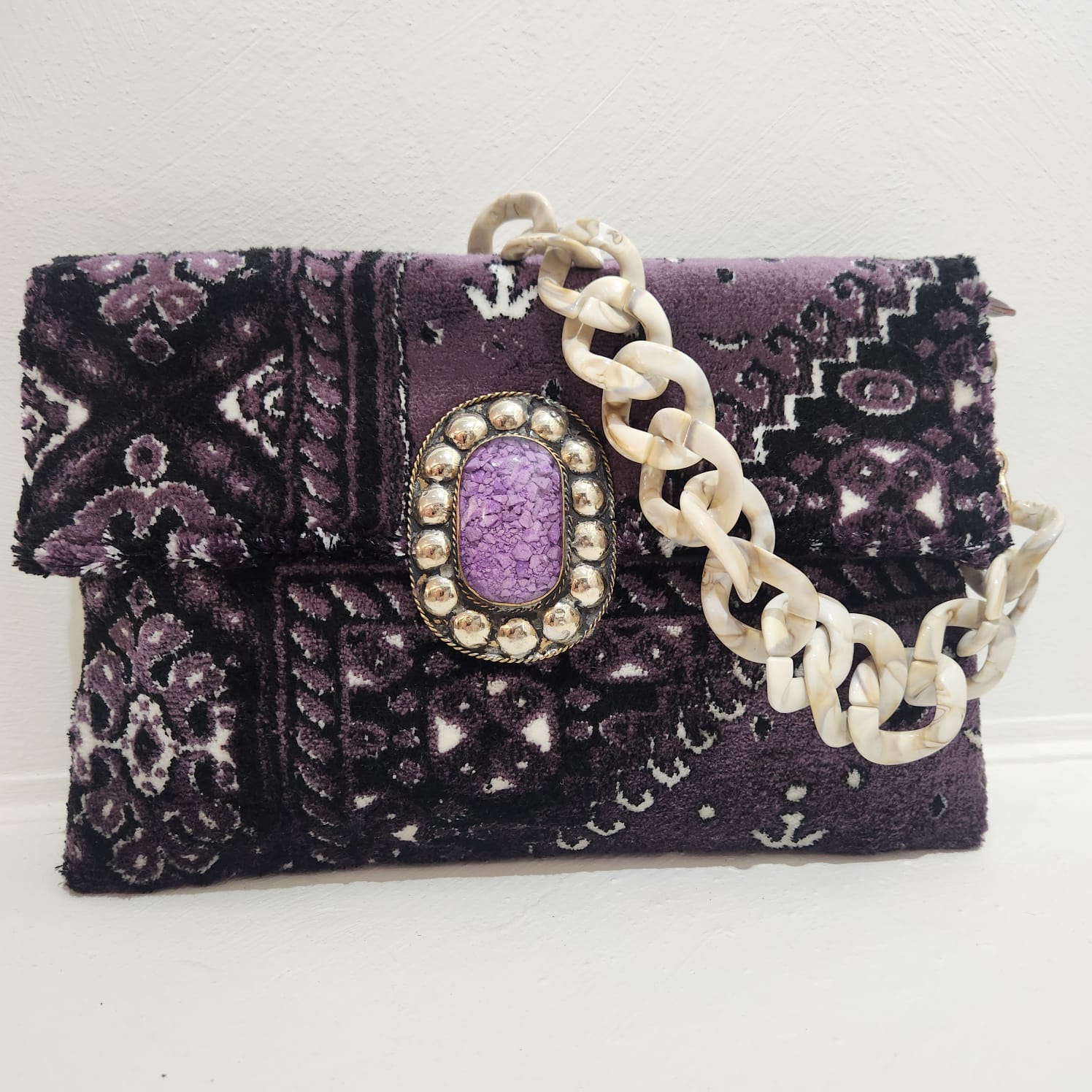 Zara Clutch // Deep Purple & Black