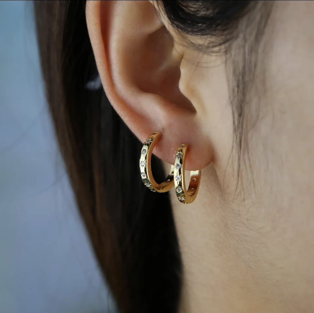 Shine Bright Hoop Earrings // Gold