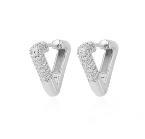 V shaped silver earrings