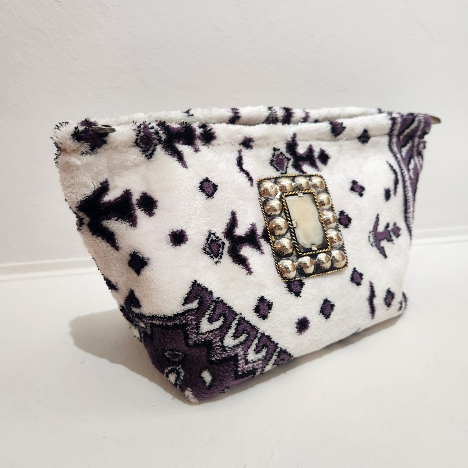 Amira Clutch // White & Purple