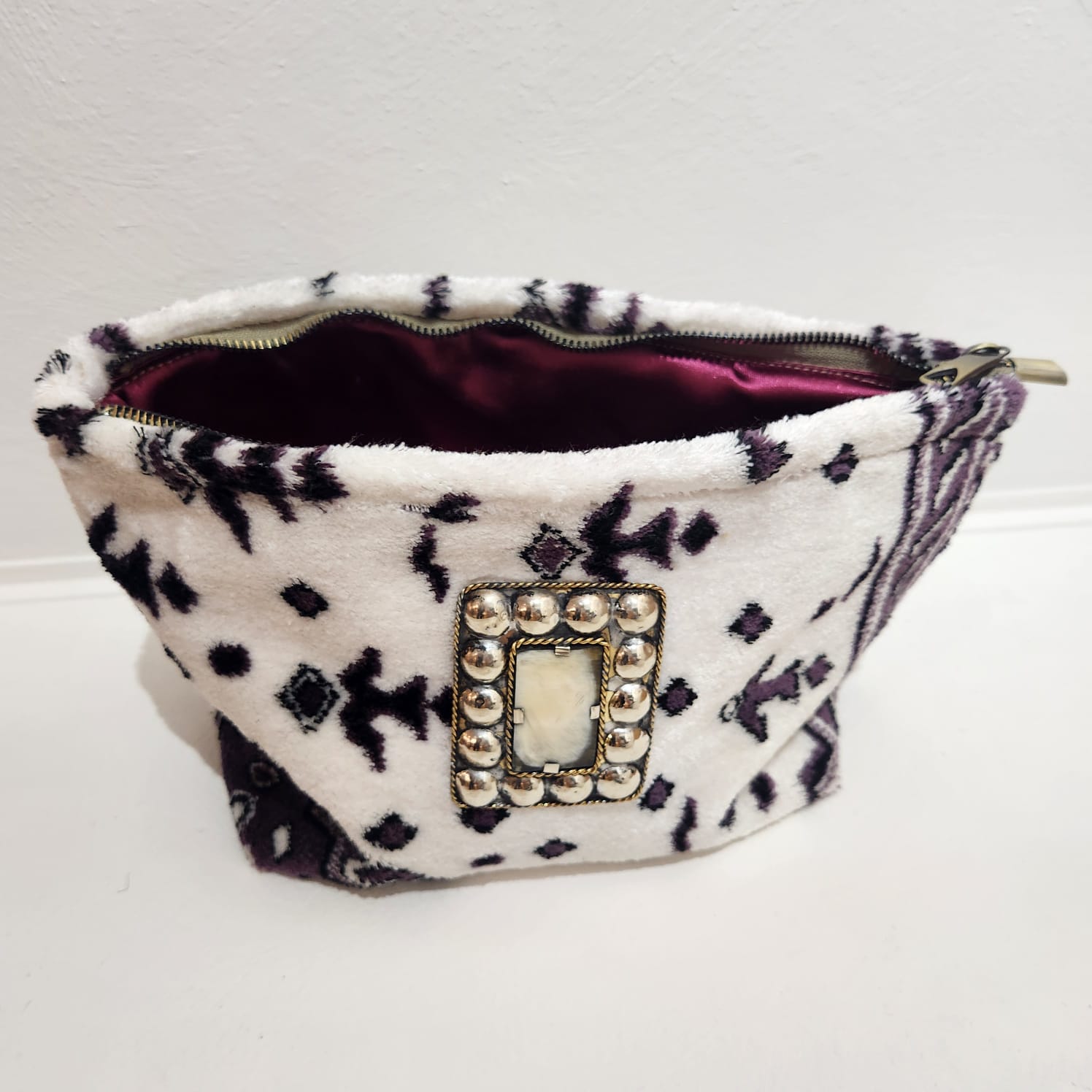 Amira Clutch // White & Purple