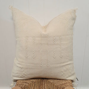 White cactus silk cushion cover 